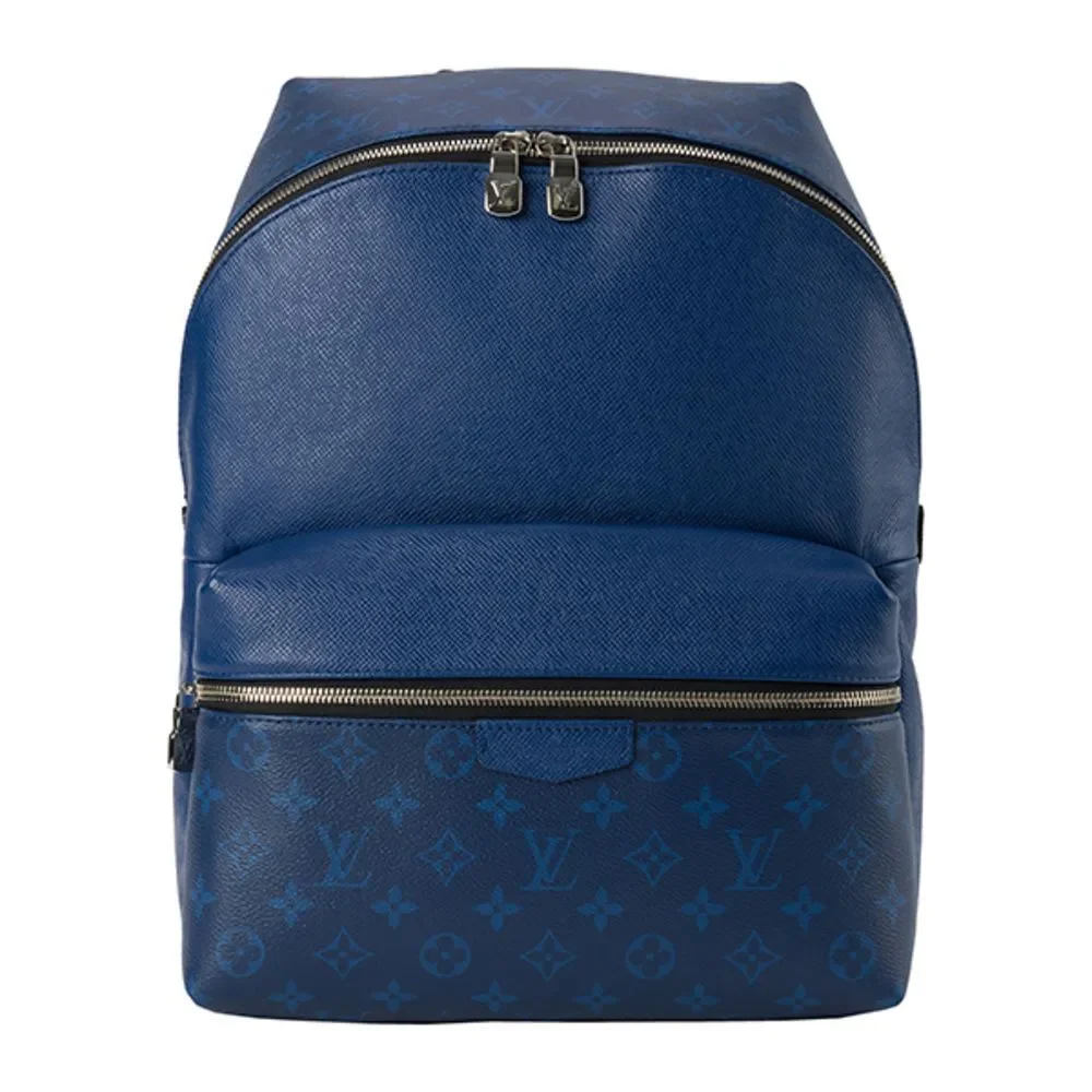 Louis Vuitton Rucksack Blue Leather Monogram Canvas